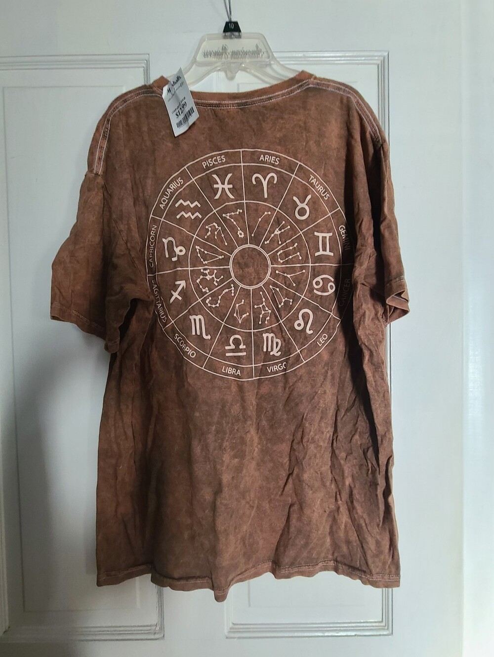 Zodiac Wheel Brown Tee Shirt Size L